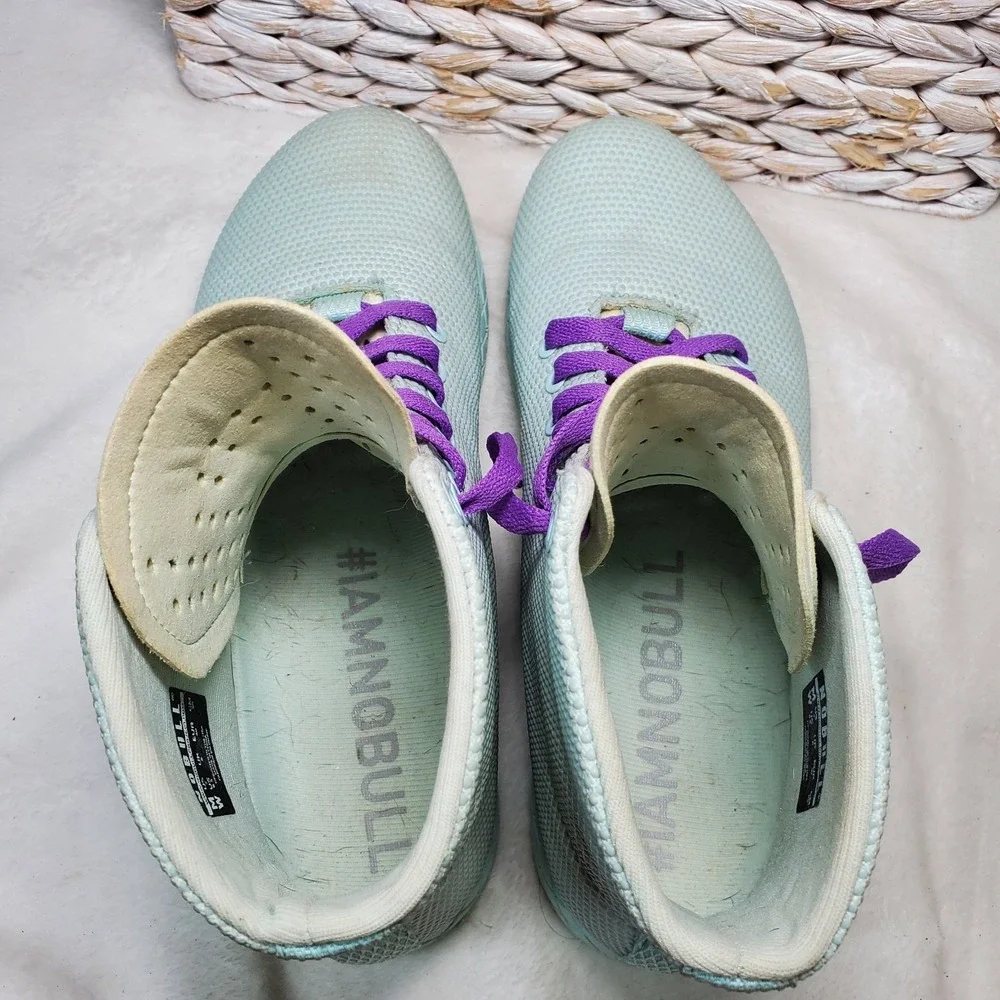 NoBull Outwork Training Sneakers Shoe Light Teal Super Mesh High‎ Top Size 8.5 W